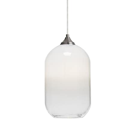 Omega 12 Cord Pendant,White/Clear, Satin Nickel Finish, 1x60W Incandescent